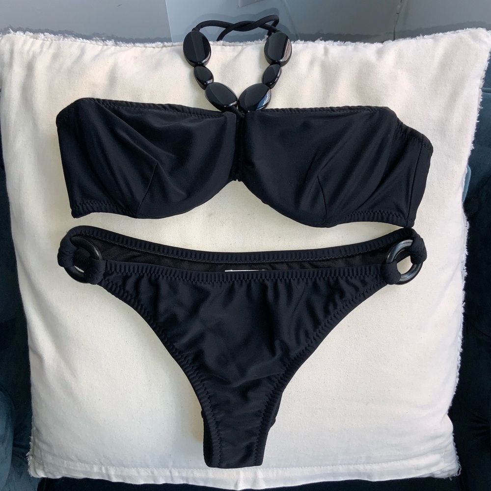 Shoshanna Black Bandeau Bikini Top Gem